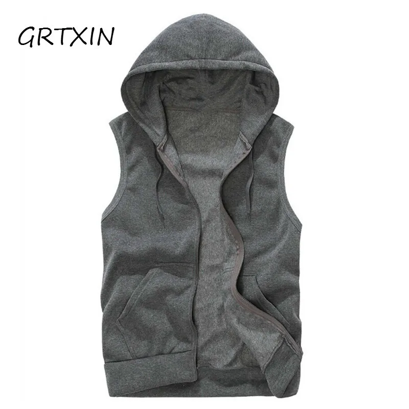 

Mens Sleeveless Hoodies Fashion Casual Hooded Sweatshirt Men Hip Hop Hoodie Men's Sportswear High Quality 5 Color Size M-XXL