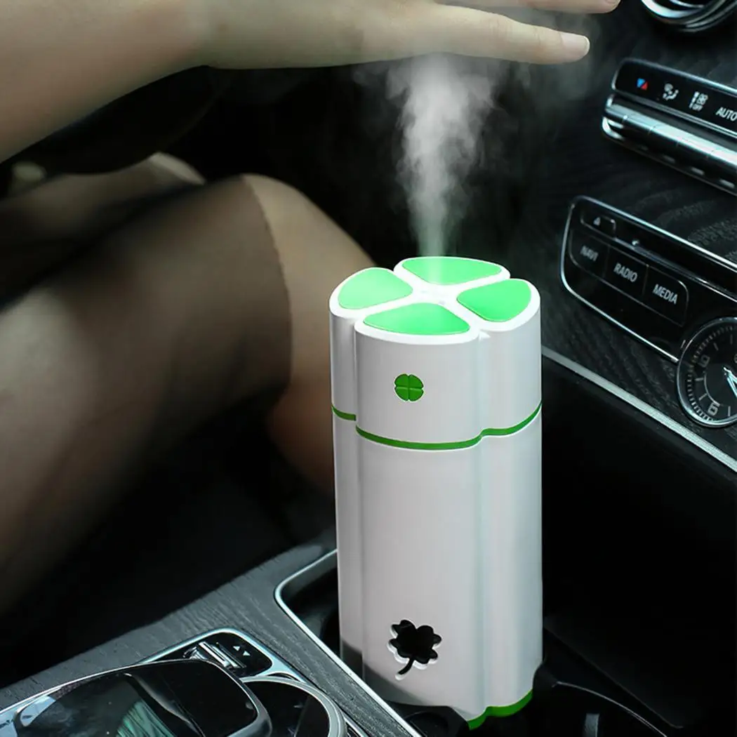 

400ml USB LED Four Leaf Clover Lamp Humidifier Nightlight Portable Mist Maker Colorful LED Night Light Car Office Humidifier Hot