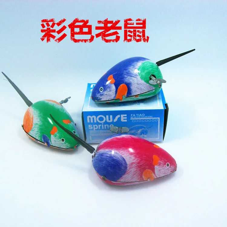 Classic Clockwork Vintage Tin Toys Mouse Wind Up Toys Mental Walking Mechanical Tin Mouse collection decoration W230