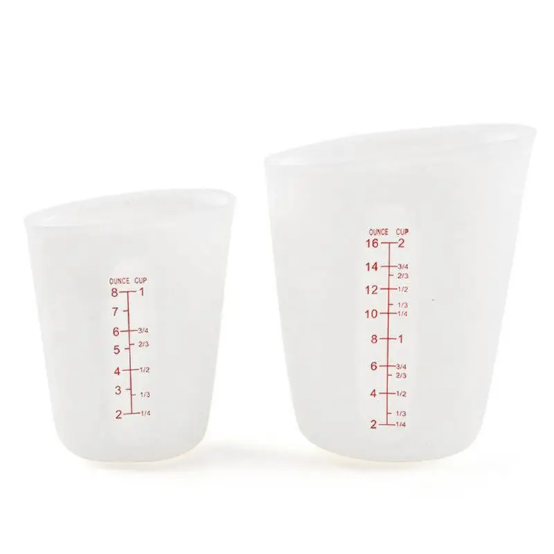 

250ML 500ML Reusable Silicone Measuring Cup Cook Bakers Resin Jewelry Tools