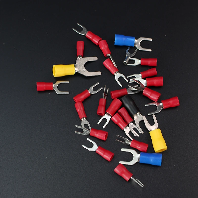 1000pcs/pack SVS1.25 5 fork pre insulating connector terminal insulated crimp cold pressed crimp