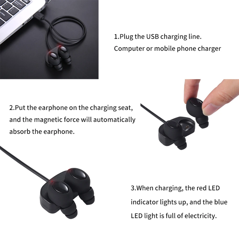 Наушники вкладыши Bluetooth TWS 4 2 мини наушники с микрофоном уличное магнитное