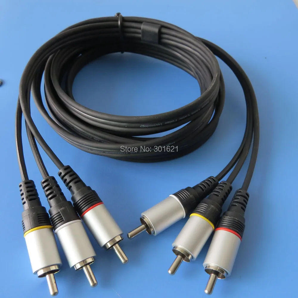 3RCA male Jack to male Audio Composite Component extension cable 2meter