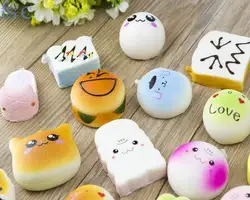 Оптовая продажа мягкими талисманы Kawaii мягкие продукты Squishies торт/панда/хлеб/булочки Телефон Шарм брелок на ремешке