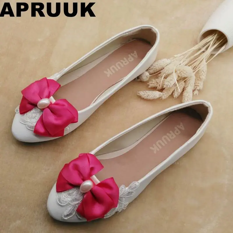 Buy Plus size Big Bow round Toe Slip on Women Ballet Flats Fashion Women Flat