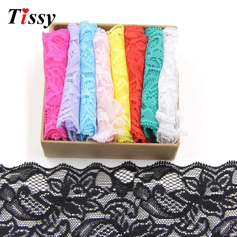 

5Yard 75MM Lace Ribbon Elastic Lace Embroidered Net Lace Trim Fabric Handmade Accessories DIY Sewing Wedding Party Decoration