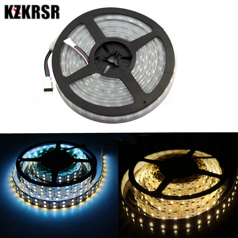 KZKRSR 2 4G 5M DC 12V SMD 5050 двухрядная RGBW RGBWW Светодиодная лента IP20 неводонепроницаемая IP65