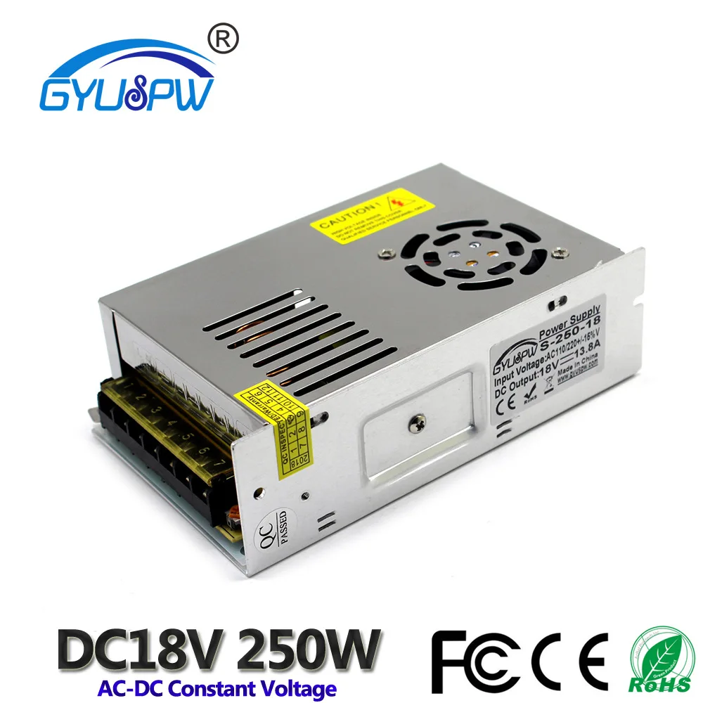 DC 18V 13.8A 250W Switching power supply 110V Constant voltage Access Control Communication Equipment CNC Printer Power Supply