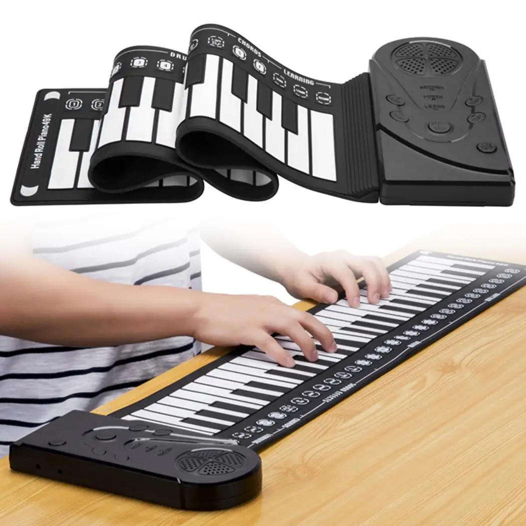 

Flexible 49 Keys Silicone MIDI Digital Soft Keyboard Piano Flexible Electronic Roll Up Piano Toy Musical Instrument Toy