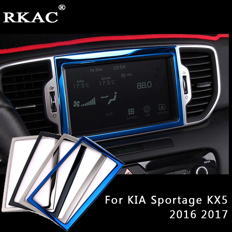 

Central control desk Navigation panel Decorative Frame Cover Decorative sequins Trim For KIA Sportage KX5 2016 2017 Car styling