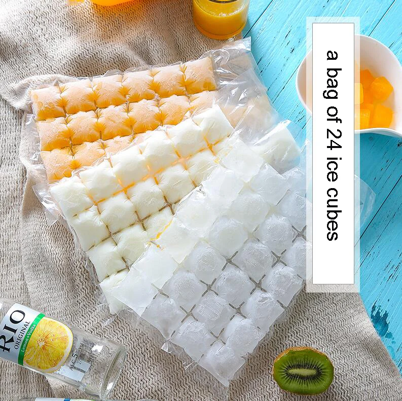 

HARDIRON 100PCS Creative Disposable Ice Bag Self-cooling Drink Self-sealing Edible Frozen Ice Mold Plastic Bag