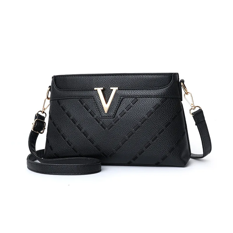 

Women Pu Leather Messenger Bag New Designer Letter High Quality Shoulder Bags Ladies Thread Crossbody Bags Flap Casual Women Bag