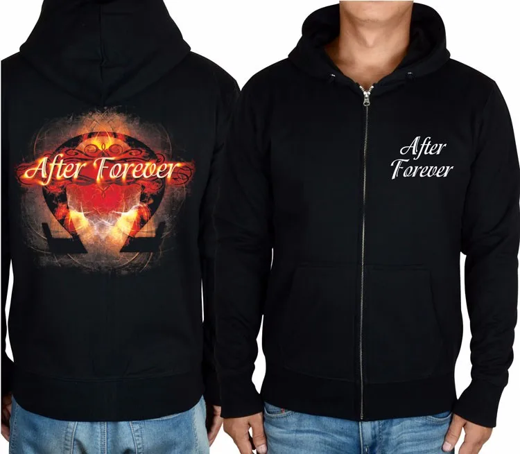 6 Стильная верхняя одежда толстовки с капюшоном на молнии с надписью After Forever Gothic Band хлопковая зимняя теплая куртка рок Толстовка в стиле панк флис sudadera