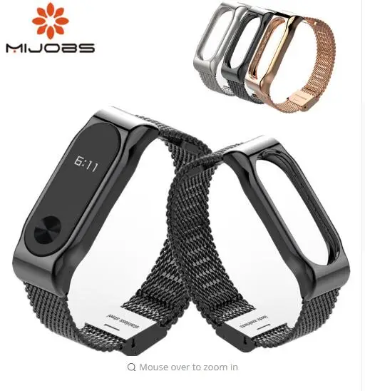

Mijobs Mi band 3 4 Wrist Strap Metal Screwless Stainless Steel For Xiaomi Mi Band 3 4 Strap Bracelet Milanese