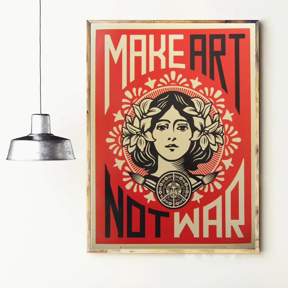 Рисунок на холсте Make Art Not War настенный постер с рисунком украшение для гостиной и