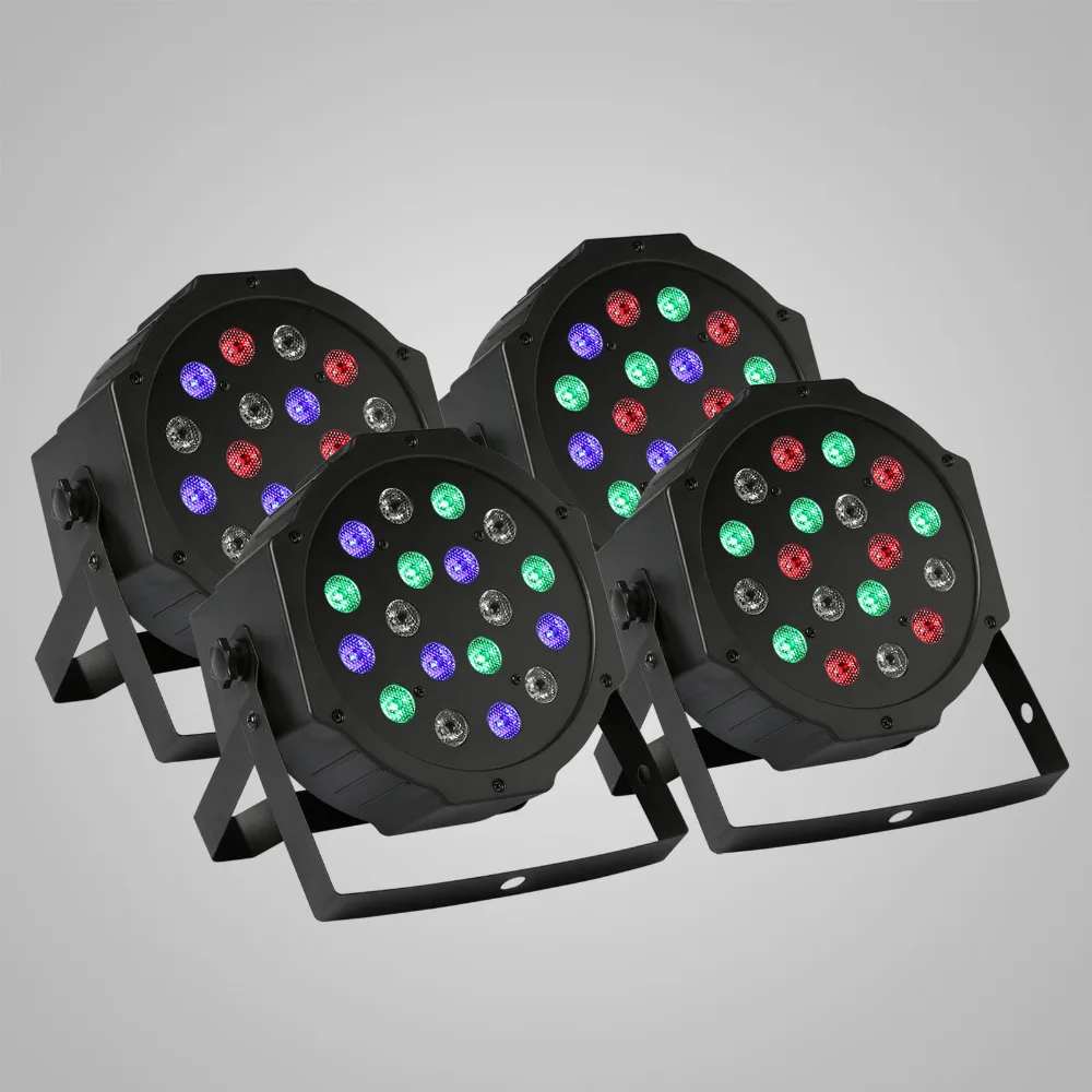

4Pcs 18x3W Par LED Stage Light Bar Sound Active Club Party Flat Show Wdeeing