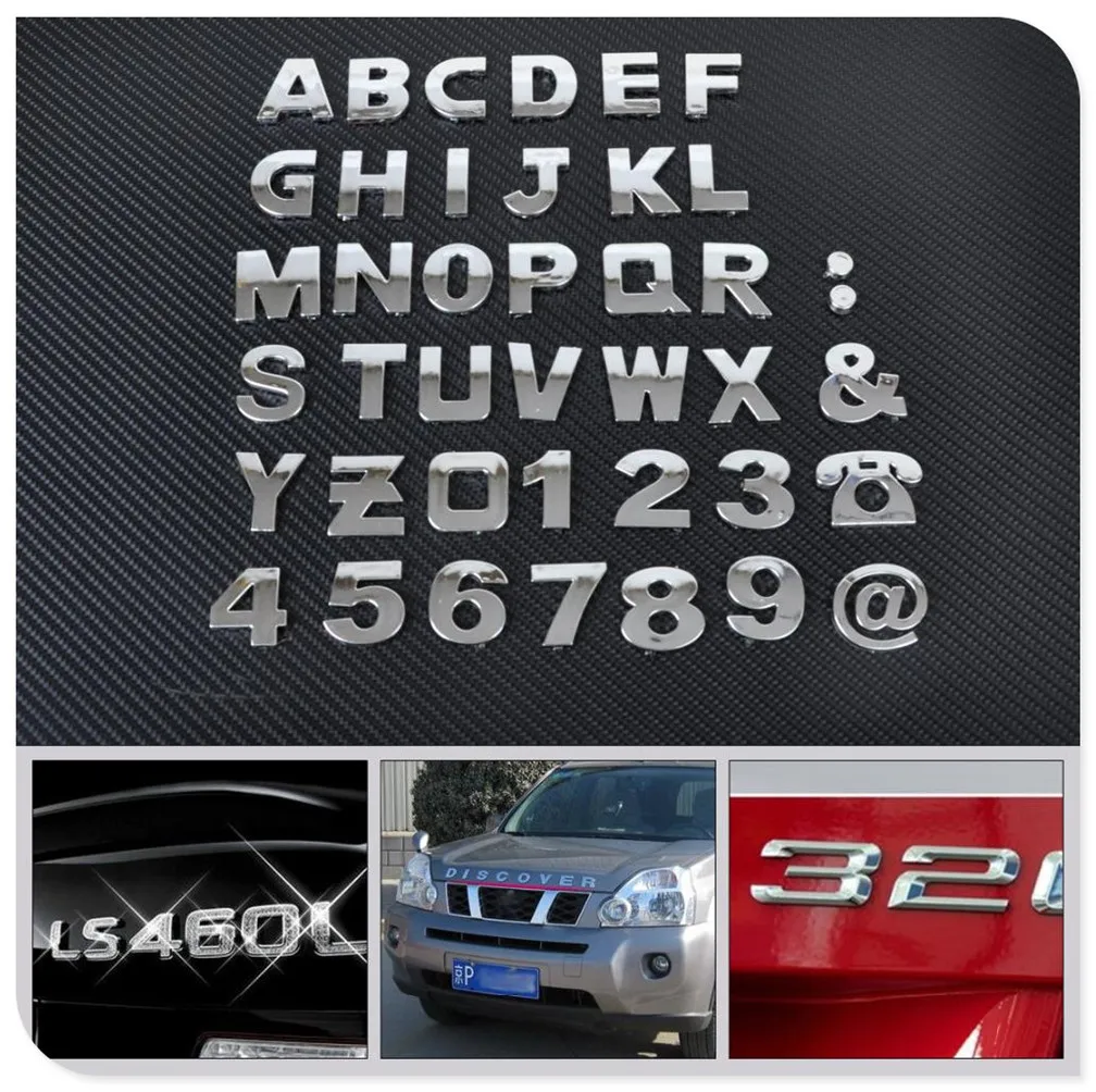 

Car auto DIY Letter Alphabet number Stickers Logo for Hyundai Accent Azera Elantra Solaris Verna Santa Fe IX45 Sonata