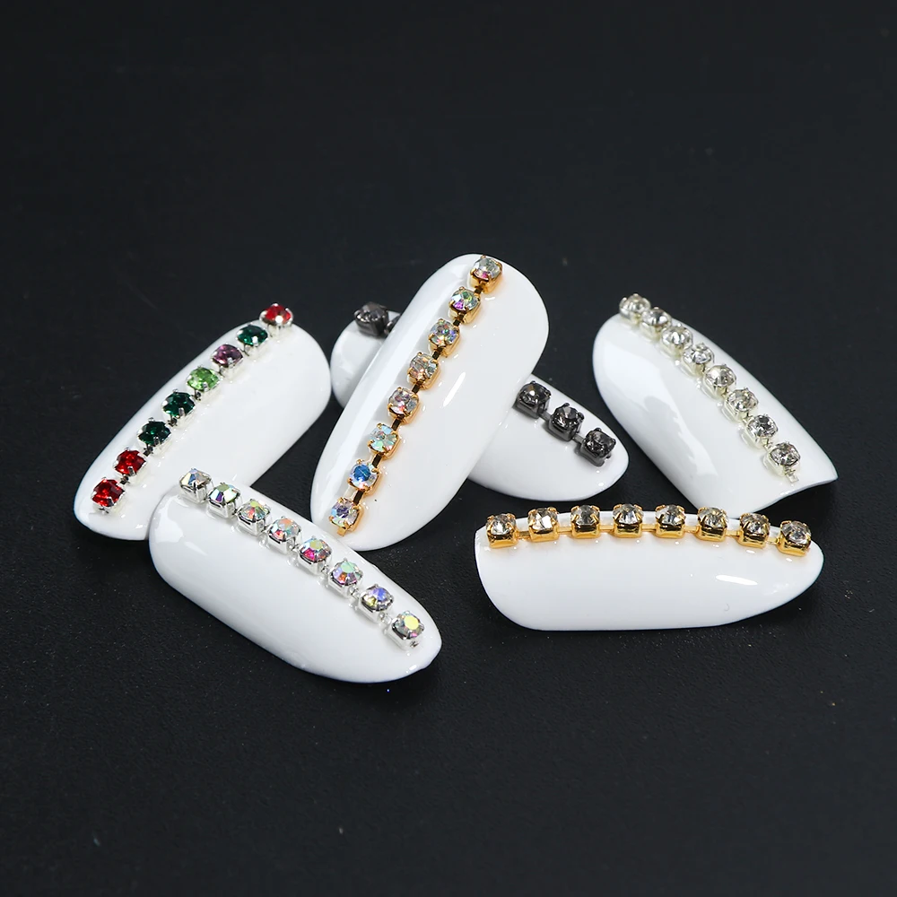 6 قطعة/الحزمة الماس شكل مسمار الفن الراين 3D المجسم الخرز الملونة مجوهرات سلسلة الأحجار الكريمة مسمار زينة اكسسوارات TR799