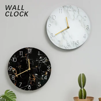 

wall clock modern design UV board material Marbled road decoration Home decoration Coffee shop wall art Hanging ornament