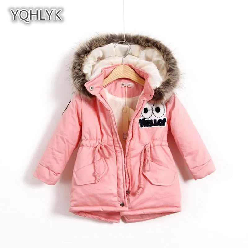 

Children Winter Girl Cotton coat Hooded Cartoon Warm Girl Jacket Casual Thicken Kids Parker Cotton Outerwear & Coats LK050