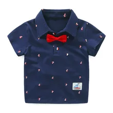 Short Sleeve Cotton Solid Bow T shirt