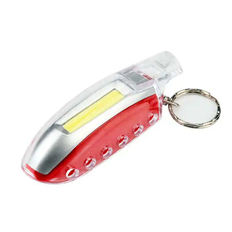 HOT! Mini COB Whistle Light Keychain Field Help LED Whistle Flashlight powerful led flashlight fanatic,use AAA battery #3S20 (2)