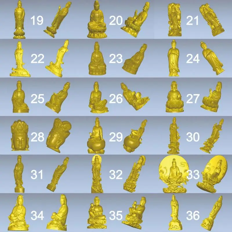 54 шт. для выбрать богиня Guanyin_Avalokitesvara 3D STL модели для 4 оси резные фигуры ЧПУ маршрутизатор гравер artcam