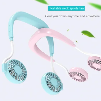 

USB Mini Fan Portable Hands-free Neck Hanging Fan 3 Speed Adjustable Fan Air Conditioner For Camping Outdoor Sports