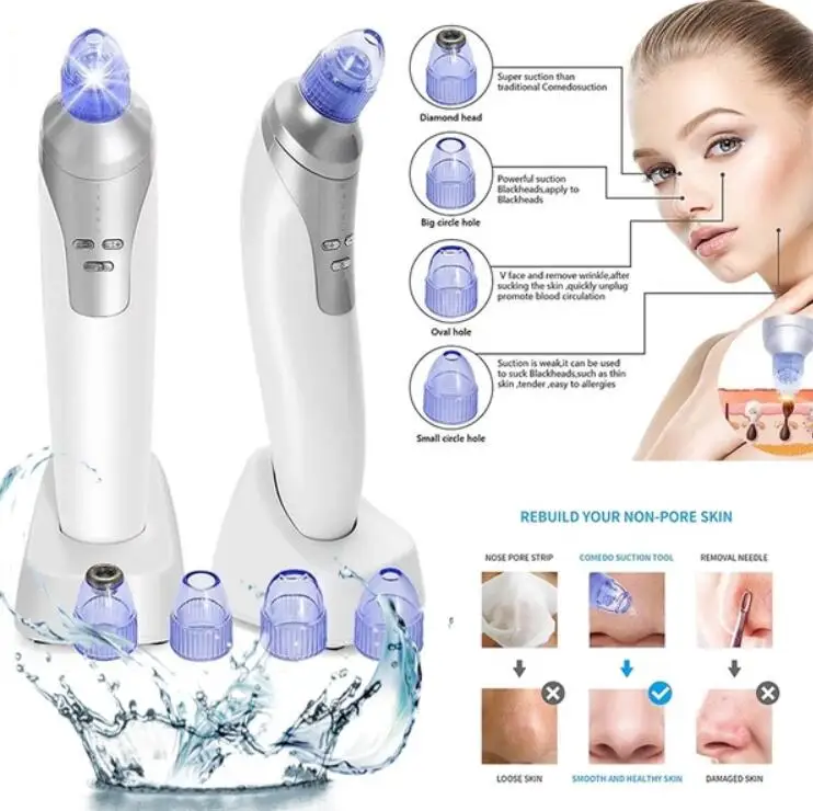 

Vacuum Blackhead Remover Facial Vacuum Pore Cleaner Nose Acne Comedo Suction Spot Cleaner Face Skin Care Pimple Remover