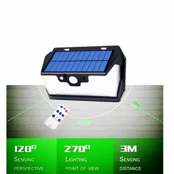 

55 leds solar light remote control radar 3 side lighting usb port Solar lights Outdoor camp Garden Yard security street