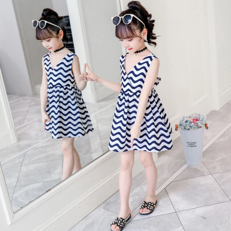 navy striped summer dress