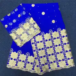 Швейцарская вуаль кружевной комплект в Швейцарии высокого Качественный хлопок вуали шнурки для Нигерия кружевной ткани 2018 синий модные