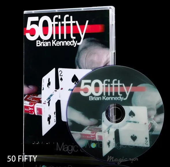 50 50(DVD и скрытое приспособление)-карты трюки, иллюзионные трюки, ученик Иллюзия волшебник, волшебные аксессуары для волшебников