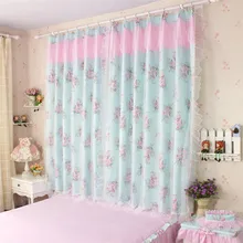Floral Curtains double layers cloth curtain voile curtain bedroom window semi light shading princess wedding decoration 2pcs/lot