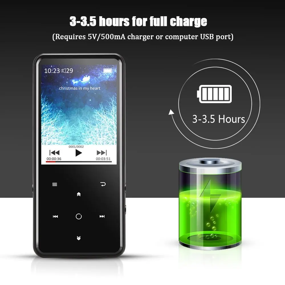 CHENFEC C10 Hi Fi Bluetooth 4 0 MP3 плеер 16 Гб металлический 2 дюймов Большой Экран HD Поддержка