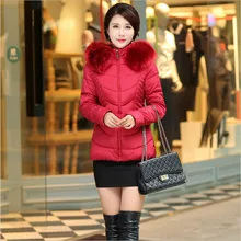 2017 new winter coat female long section cultivating long sleeved wool collar down font b jacket