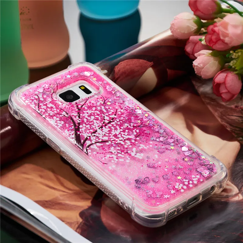 Чехол Wekays с единорогом зыбучие пески для samsung Galaxy S5 S6 S7 Edge S8 S9 Plus Note8 силиконовый чехол ТПУ с динамическим жидким блеском