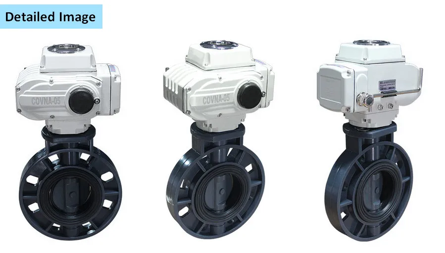 DN150 6 дюймов UPVC Электрический Дроссельный клапан пластиковый моторизированный клапан