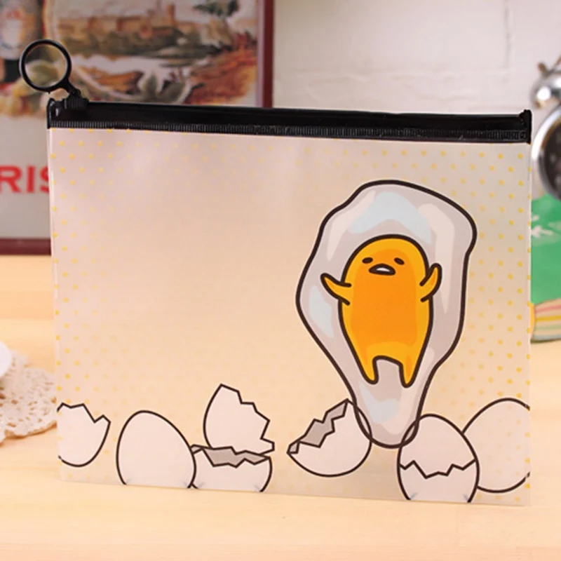 22*18 см взрыва яйцо японский корейский Канцелярские мультфильм ПВХ Водонепроницаемый A5 файл подачи продуктов