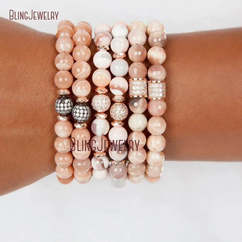 20190308-BM24169-pink beaded bracelets natural stone moonstone stacking bracelets for women gifts for her expressions bracelets women 39 s jewelry_5