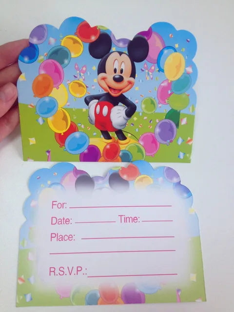 12pc lot Mickey  Mouse  Birthday  Party  Supplies  Invitation 
