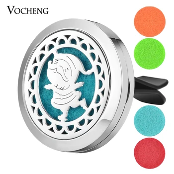 

10pcs/lot Car Air Freshener Christmas Essential Oil Locket Clip Stainless Steel Pendant Magnetic without Oil Pad VA-751*10