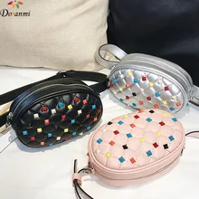 DORANMI красочные заклепки поясная сумка женская кожаная поясная сумка женская цепочка ремень через плечо поясная сумка DJB972