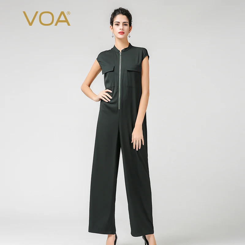 VOA 2018 Spring Summer New Army Green Plus Size Loose Industrial