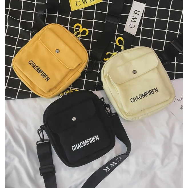 

Reusable Canvas Cloth Bag for Woman Single Shoulder Casual Shopping Bag Female Crossbody Girls Book Bag
