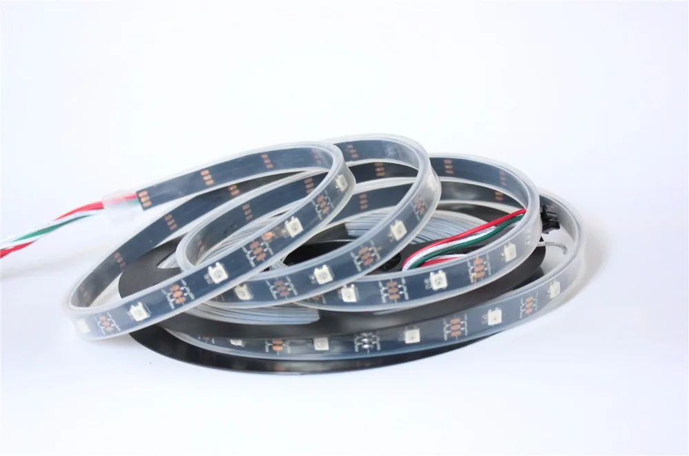 Ip67 5v 5m 30 pixel m ws2812b led strip Black pcb Addressable ws2811 Built in 5050 Beads Digital Full Magic Color