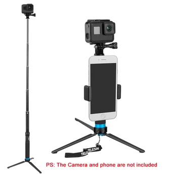 

TELESIN Mini Selfie Stick Pole +3-way Monopod Tripod Mount for GoPro Hero 7 6 5 DJI OSMO POCKET/ACTION XIAOYI camera accessorie