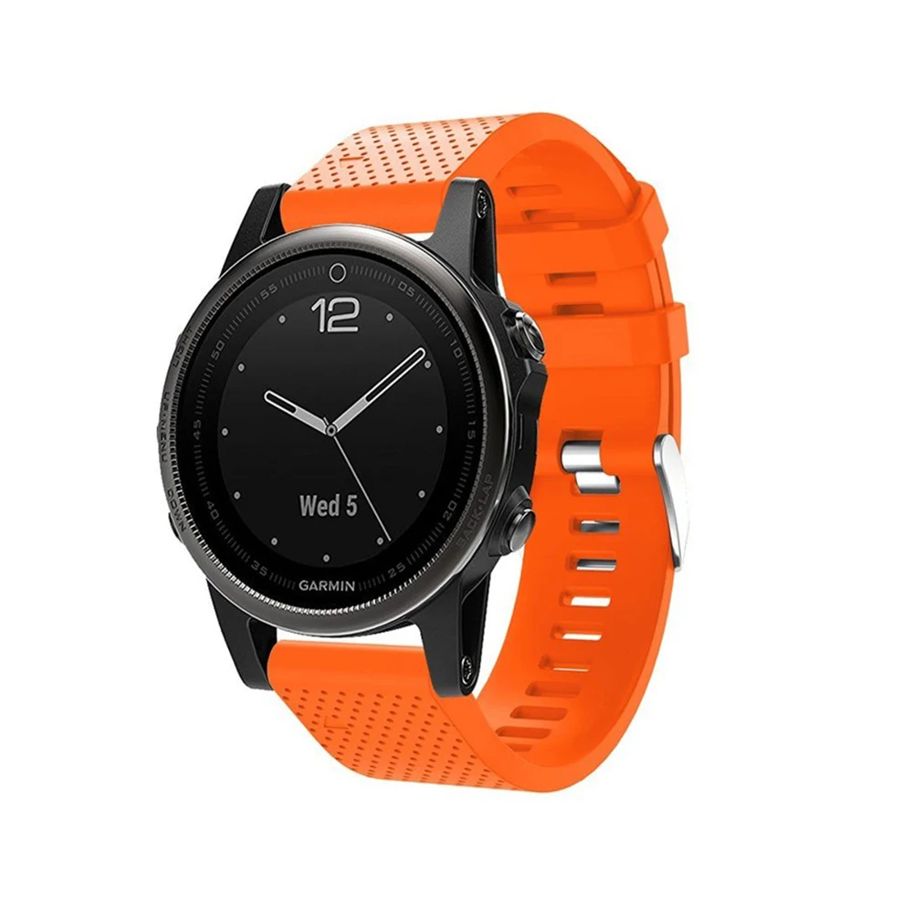 Мягкий ремешок для наручных часов браслет Garmin Fenix 5 5S сменный силиконовый 5x Plus