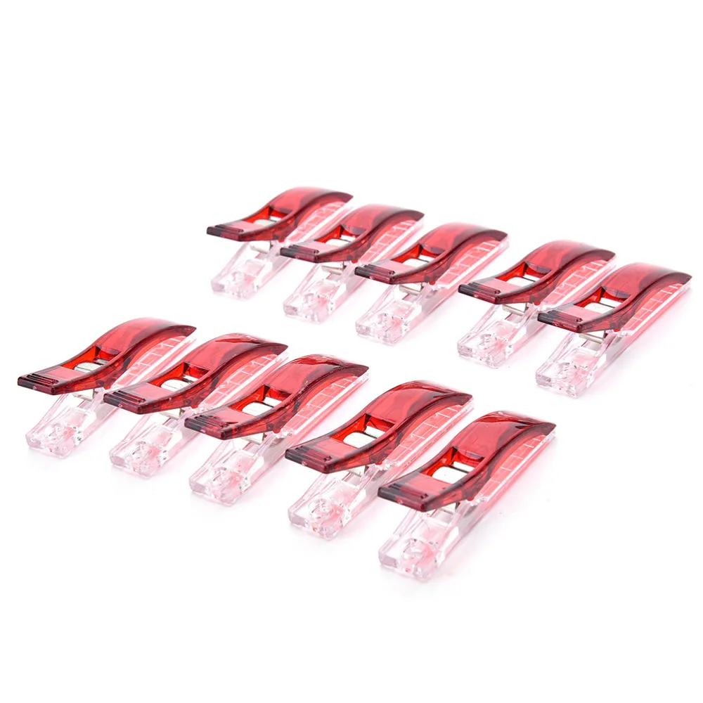 10PCS Red 5 Colors PVC Plastic Clips For Patchwork Sewing DIY Crafts, Quilt Quilting Clip Clover Wonder Clip 5.5*1CM