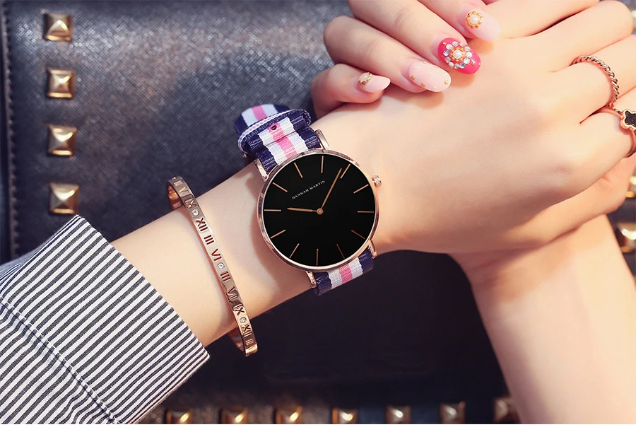 HM Новинка 2019 года нейлон для мужчин кварцевые наручные часы большой циферблат водостойкий Лидирующий бренд Роскошные платье черны